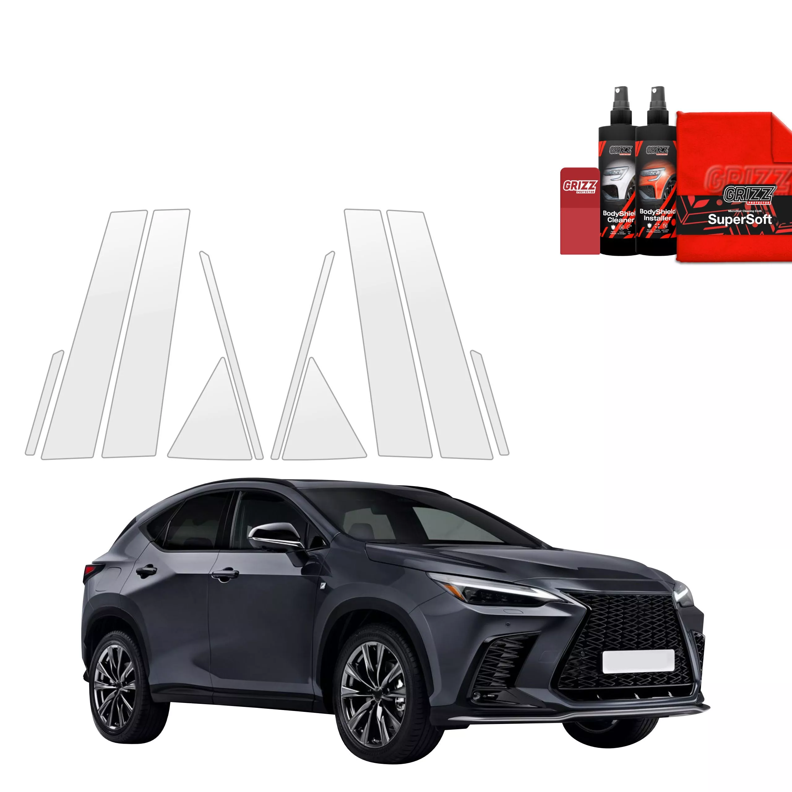 10in1 Schutzfolie fr A-B-C-Sule - Lexus NX 350h (2021-2023)
