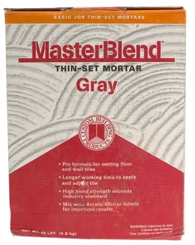 15 Pound Gray Thin Set Mortar For Tile And Stone Installation