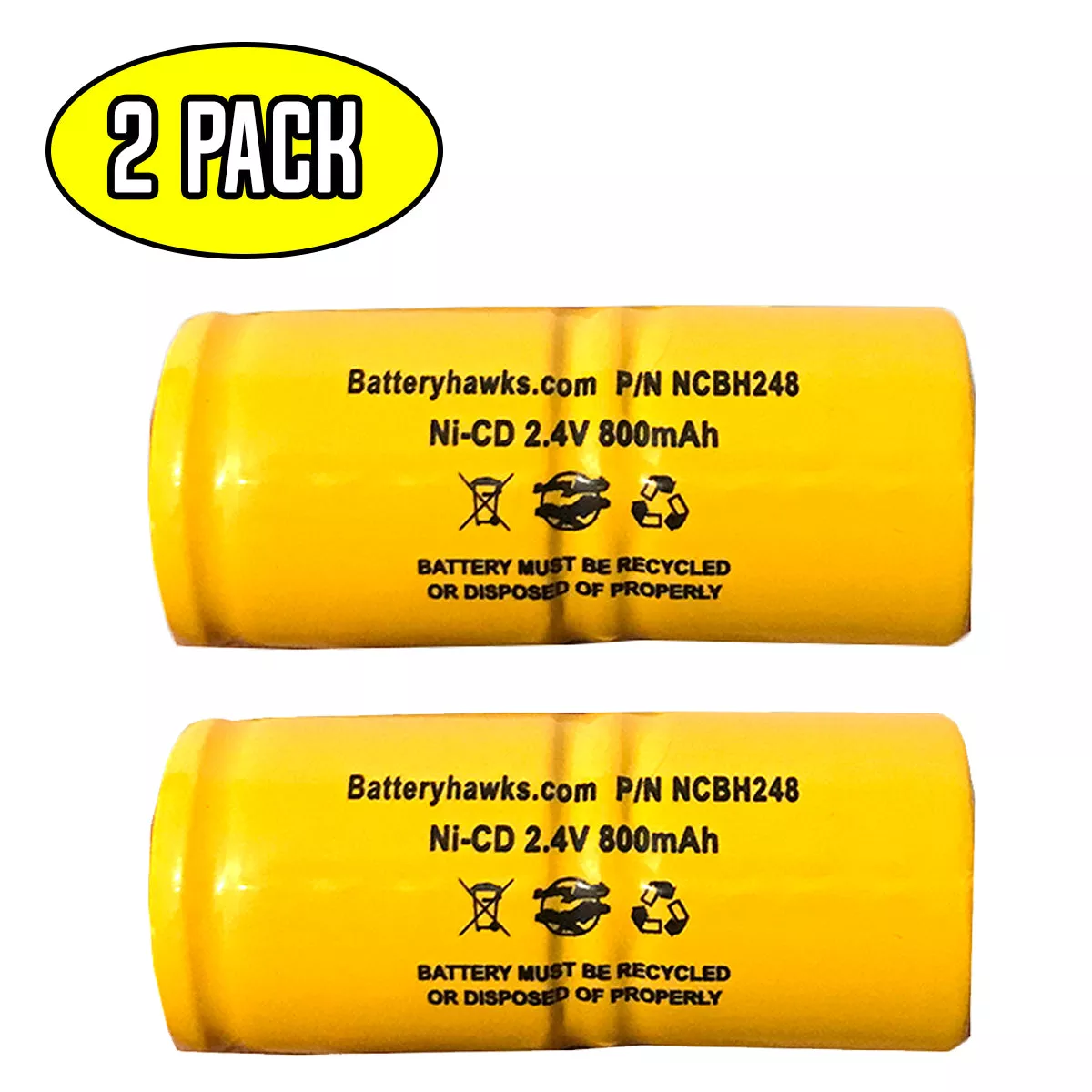(2 Pack) 8800 TIF Ni-CD Battery Pack Replacement for Gas Meter