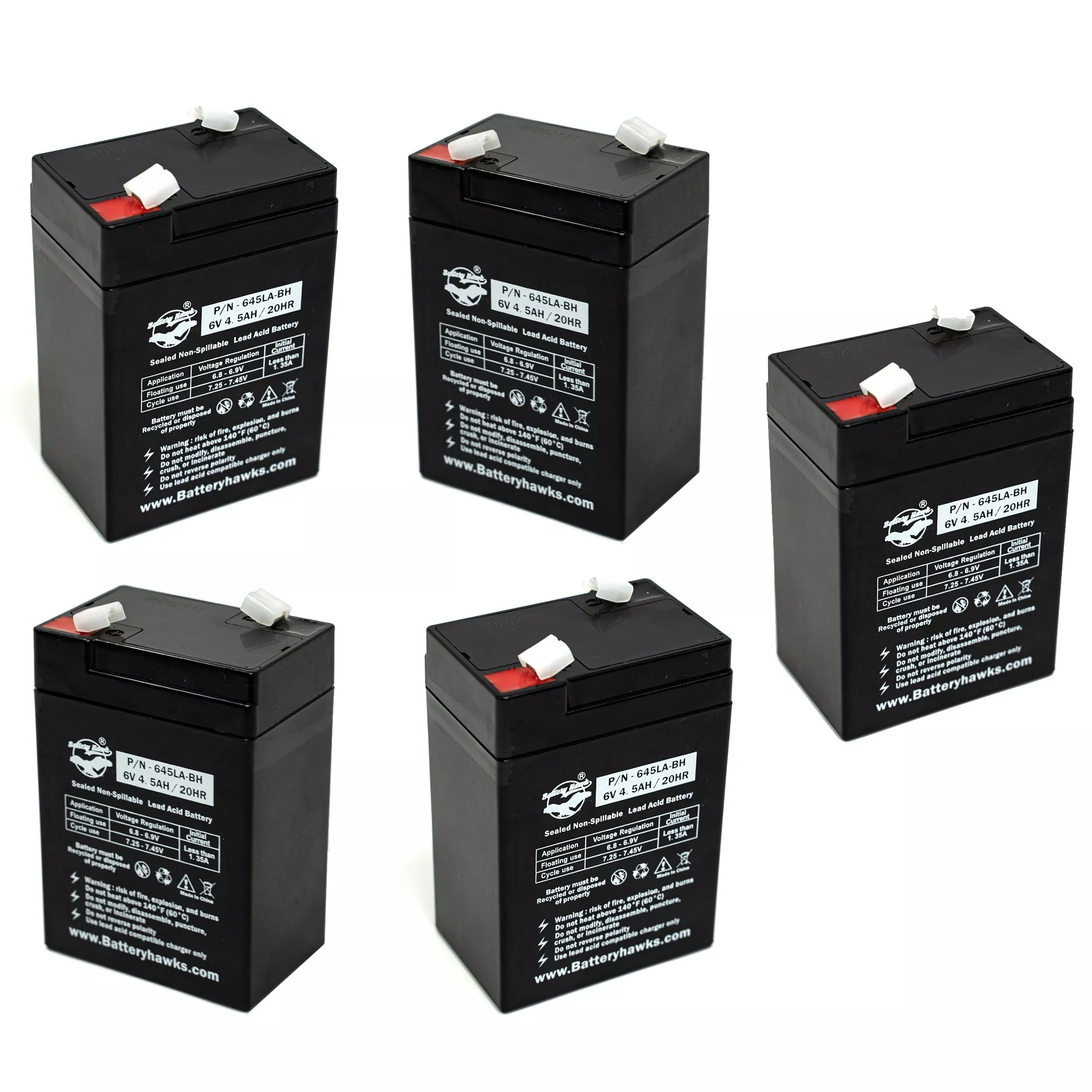 (5 Pack) EXP-645 ML4-6 Mighty Max SP6-4.5 ERS 6V 4.5AH Battery Emergency Light