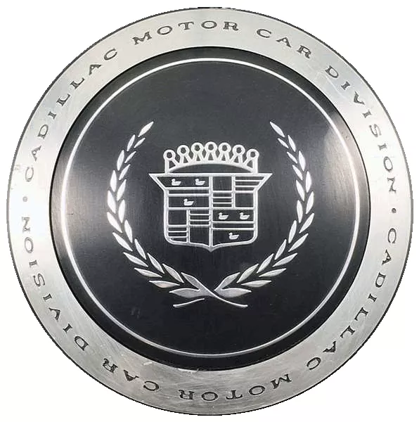 '89-93 Cadillac Deville Center Cap Black / Silver Wreath & Crest 4502CC