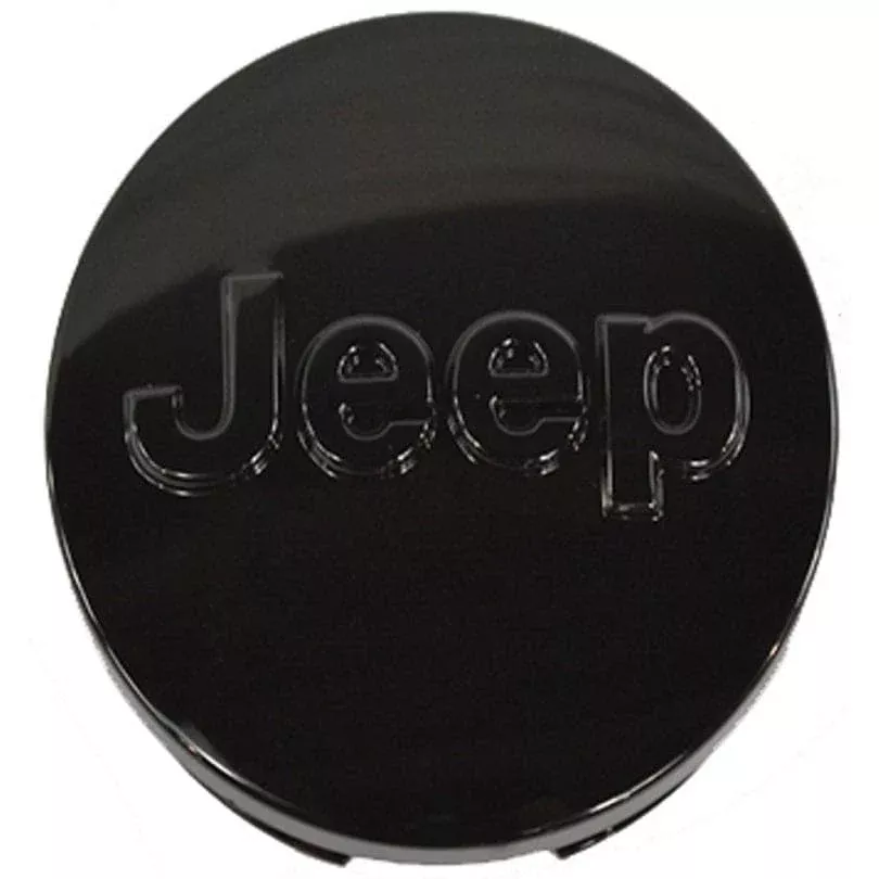 Jeep Gloss Black 2 1/2" Button Center Caps | IMP-JEEP-2.5-BLK