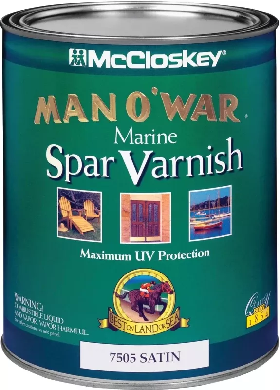Man O'war Satin Marine Varnish, 1 Quart - Interior & Exterior Protection