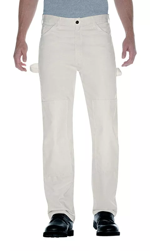 Men's Cotton Double Knee Pants Natural 34x30 - Durable Workwear