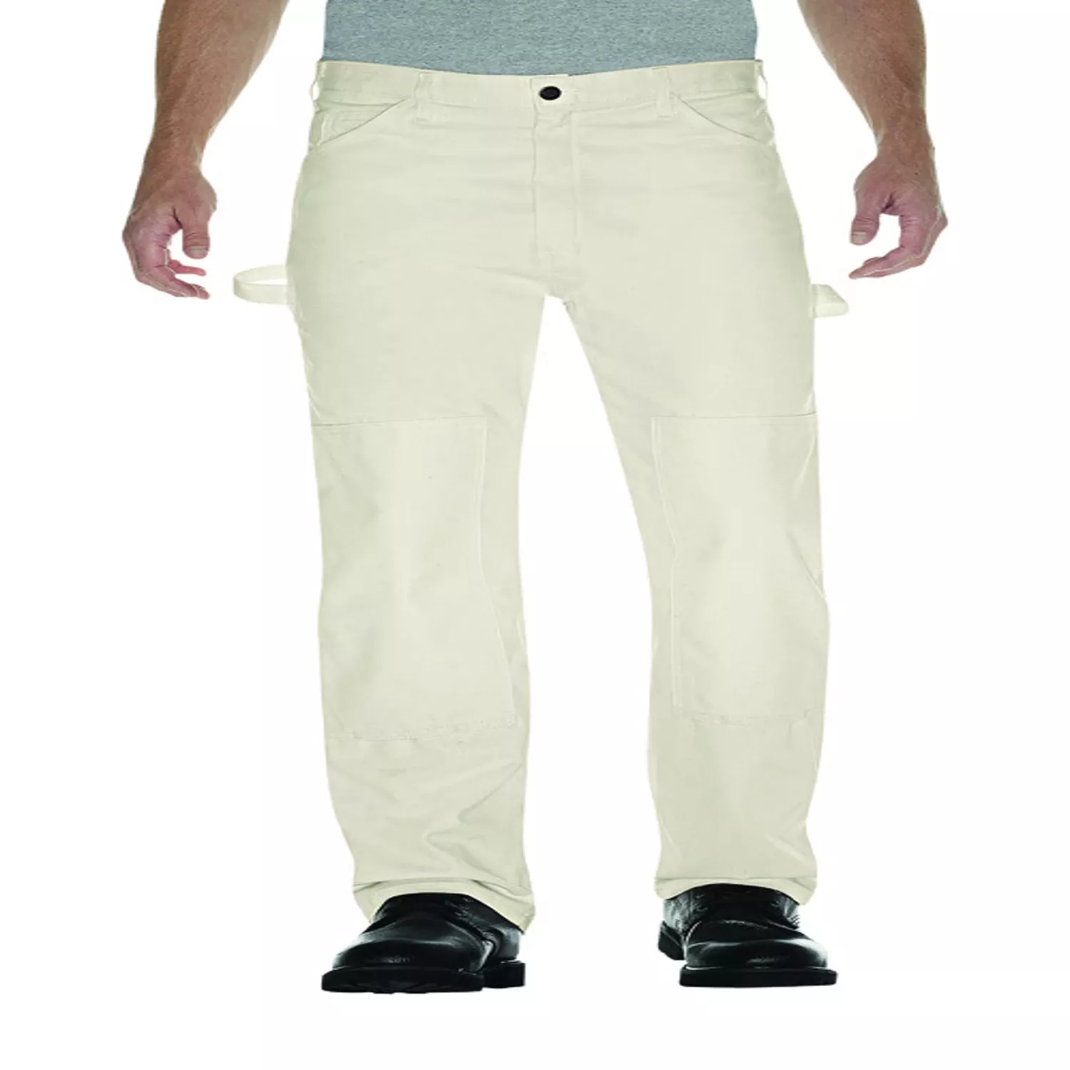 Men's Painter's Double Knee Utility Pants 32-34 In. White - Durable Workwear