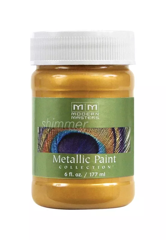 Shimmer Satin Pale Gold Water-based Metallic Paint 6 Ounce