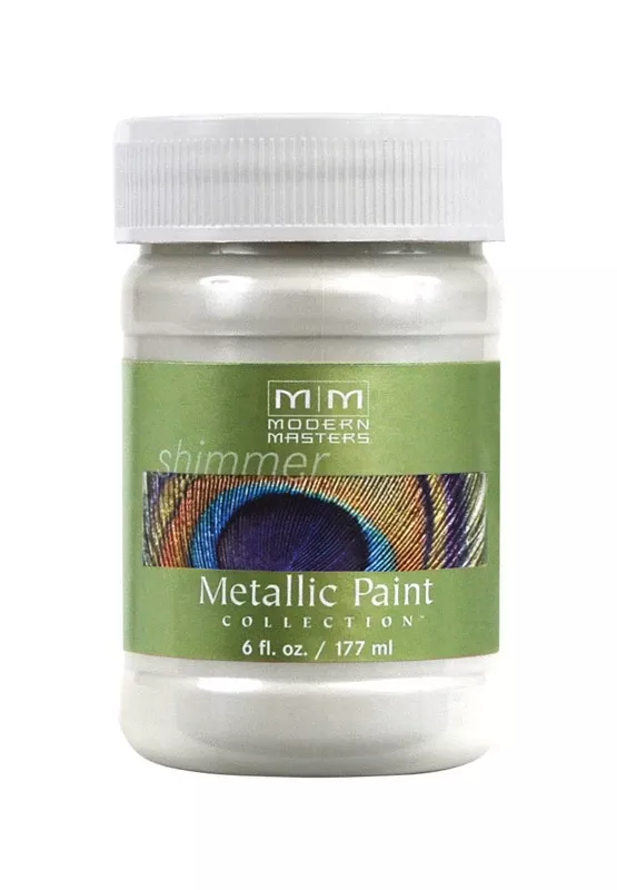 Shimmer Satin Pearl White Water-based Metallic Paint 6 Ounce
