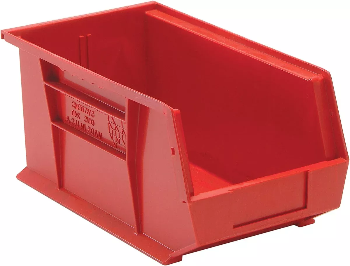 Stack + Hang Bins - 14.75in x 8.25in x 7in - Red - 12 Case