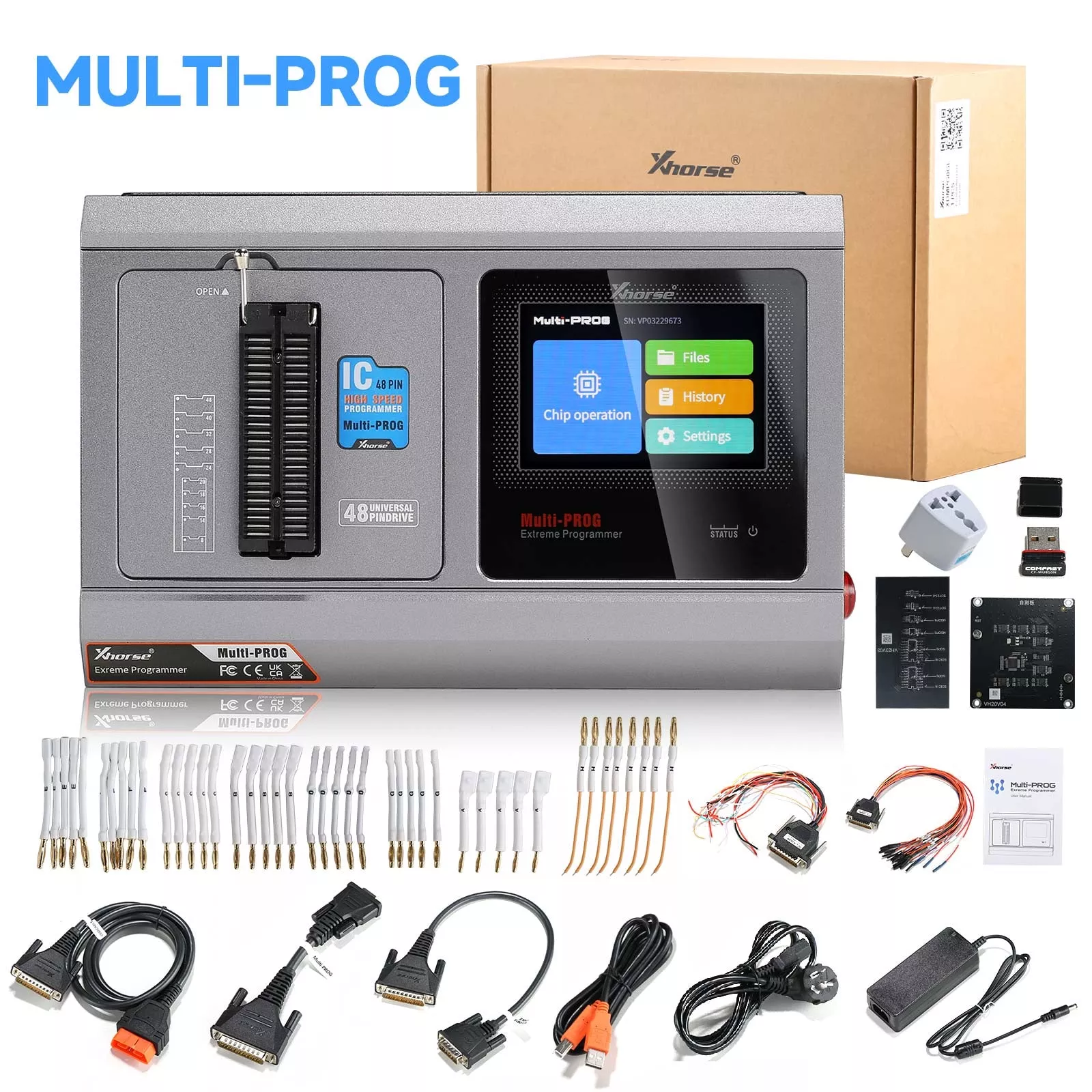 Xhorse Multi-Prog Programmer XDNPM3GL with VH24, VH29, VH30, VH31 Adapters and MQB48 License Full Set of 13 Adapters