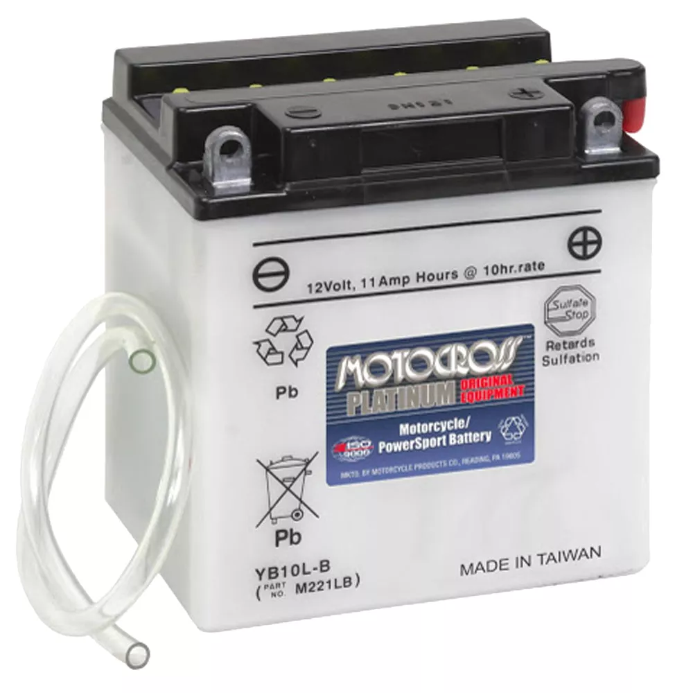 YB10L-B High Perf Conv 12V MC Battery, Dry Charged 11 AH, M221LB