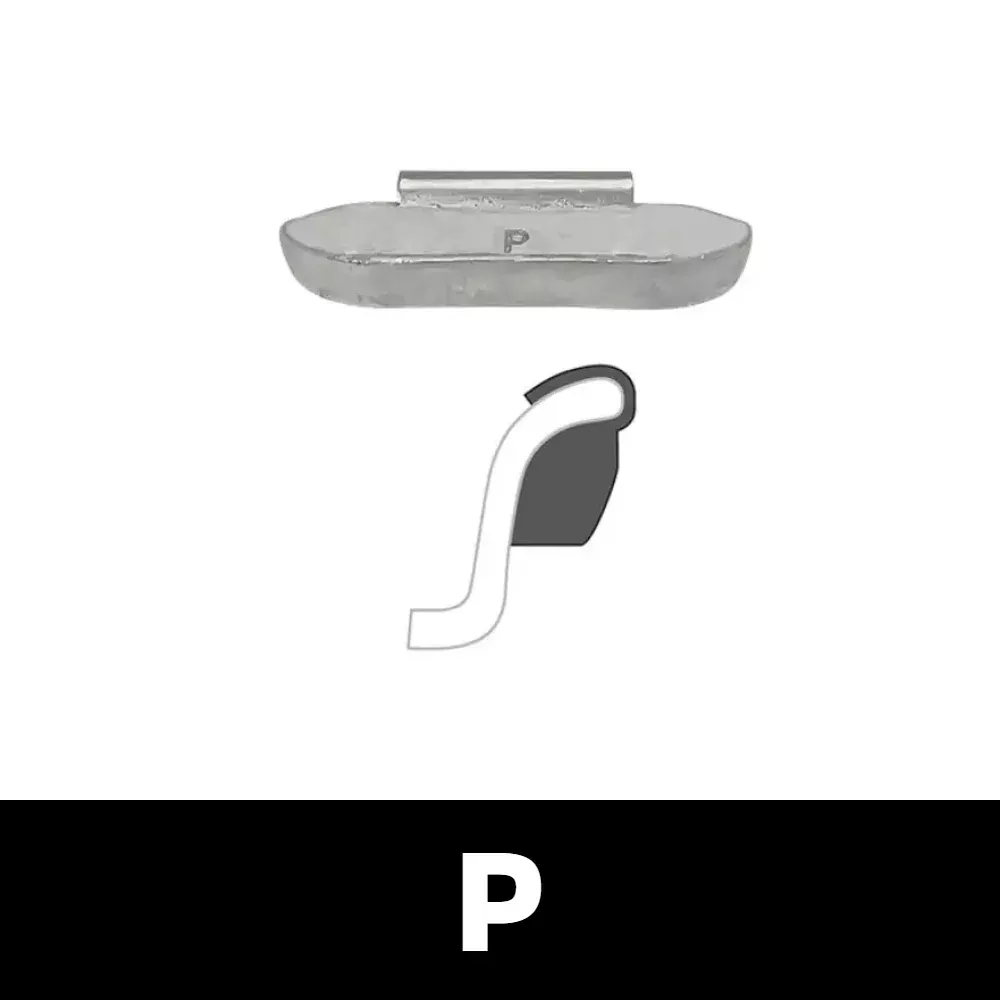 Zinc Clip-On Wheel Weights - P Profile - 2 oz